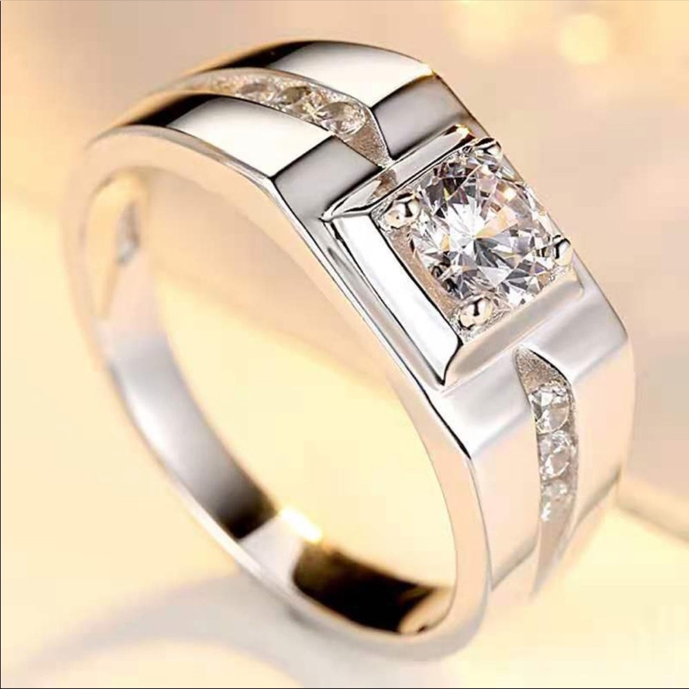 Resizeable Classic Couple Wedding Engagement Ring - Picture 3 of 6